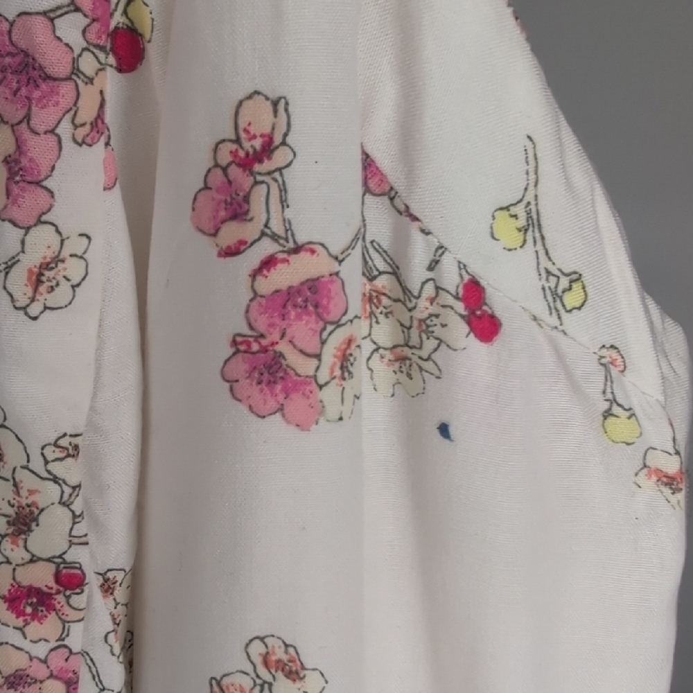Old Navy Pink Floral Sun Dress White Midi Medium - Picture 12 of 16